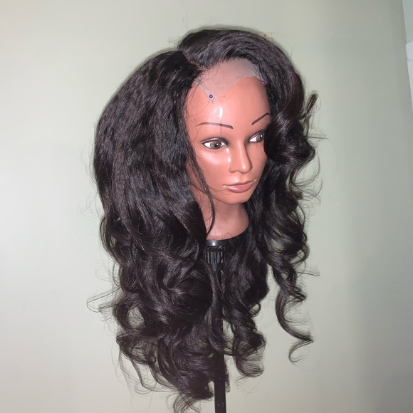 22 inch free part kinky straight closure wig main image 6